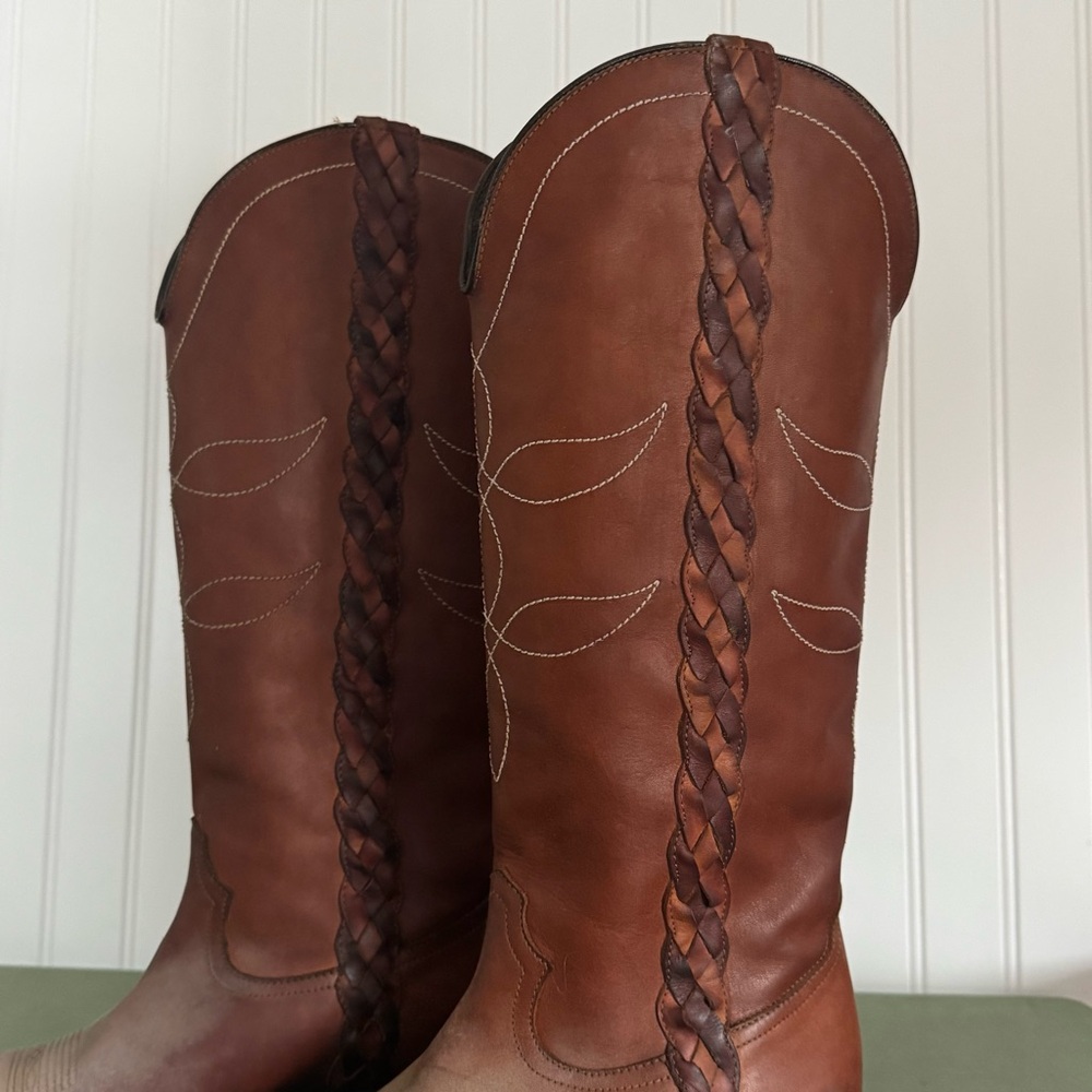 Golden Goose WISH STAR Cowboy Boots w Braided Accents *Handmade in Italy* - Picture 9 of 16